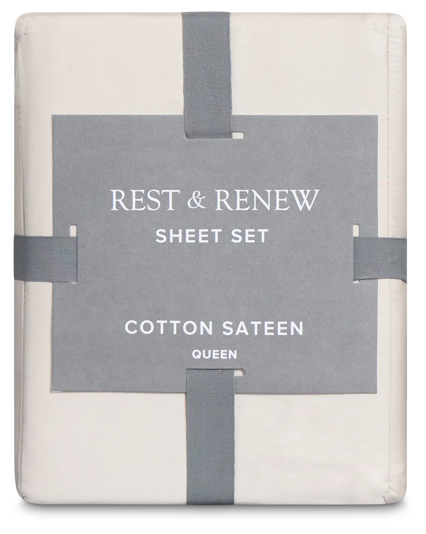Rest & Renew Cotton Sateen Beige 300 Thread Sheet Set