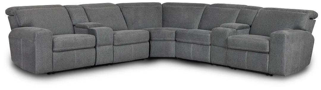 Callum Dark Gray Storage Large Triple Power Reclining Two-arm Sectional