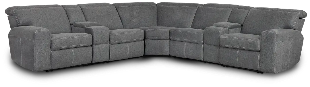 Callum Dark Gray Storage Large Triple Power Reclining Two-arm Sectional Callum Dark Gray Storage Large Triple Power Reclining Two-arm Sectional