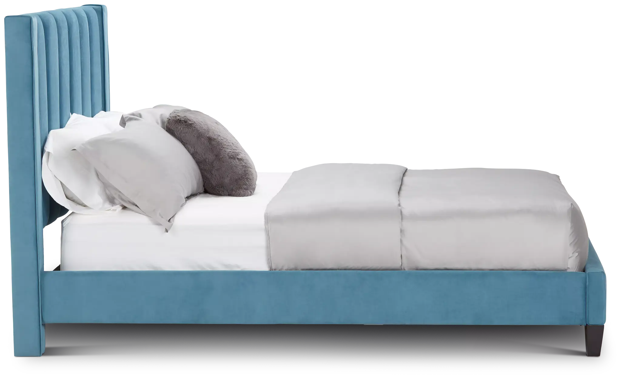 Audrey Blue Velvet Platform Bed Audrey Blue Velvet Platform Bed