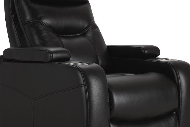 Slater Black Micro Power Recliner With Power Headrest