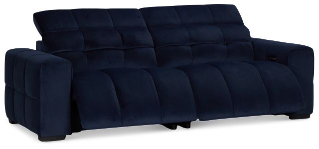 Gemma Navy Velvet Power Reclining Sofa