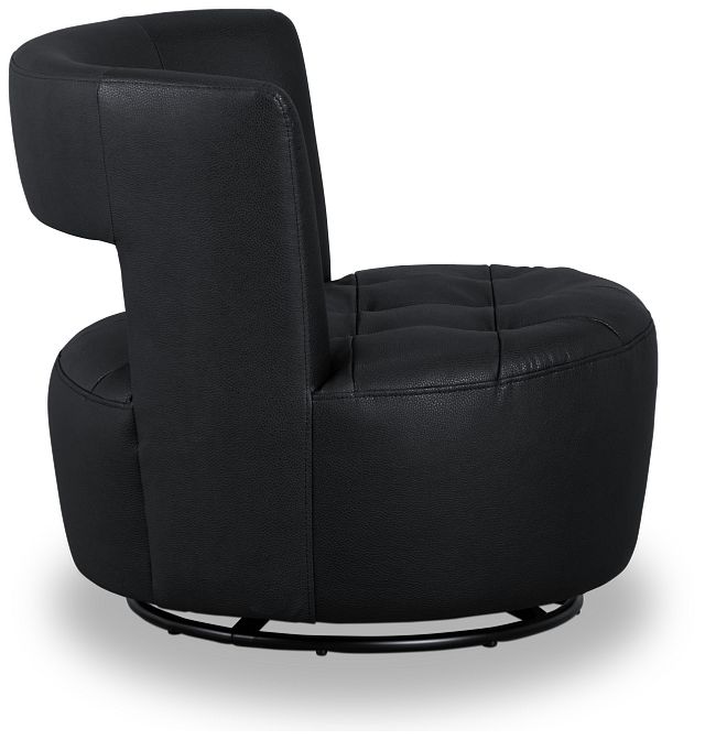 Zion Black Micro Swivel Accent Chair