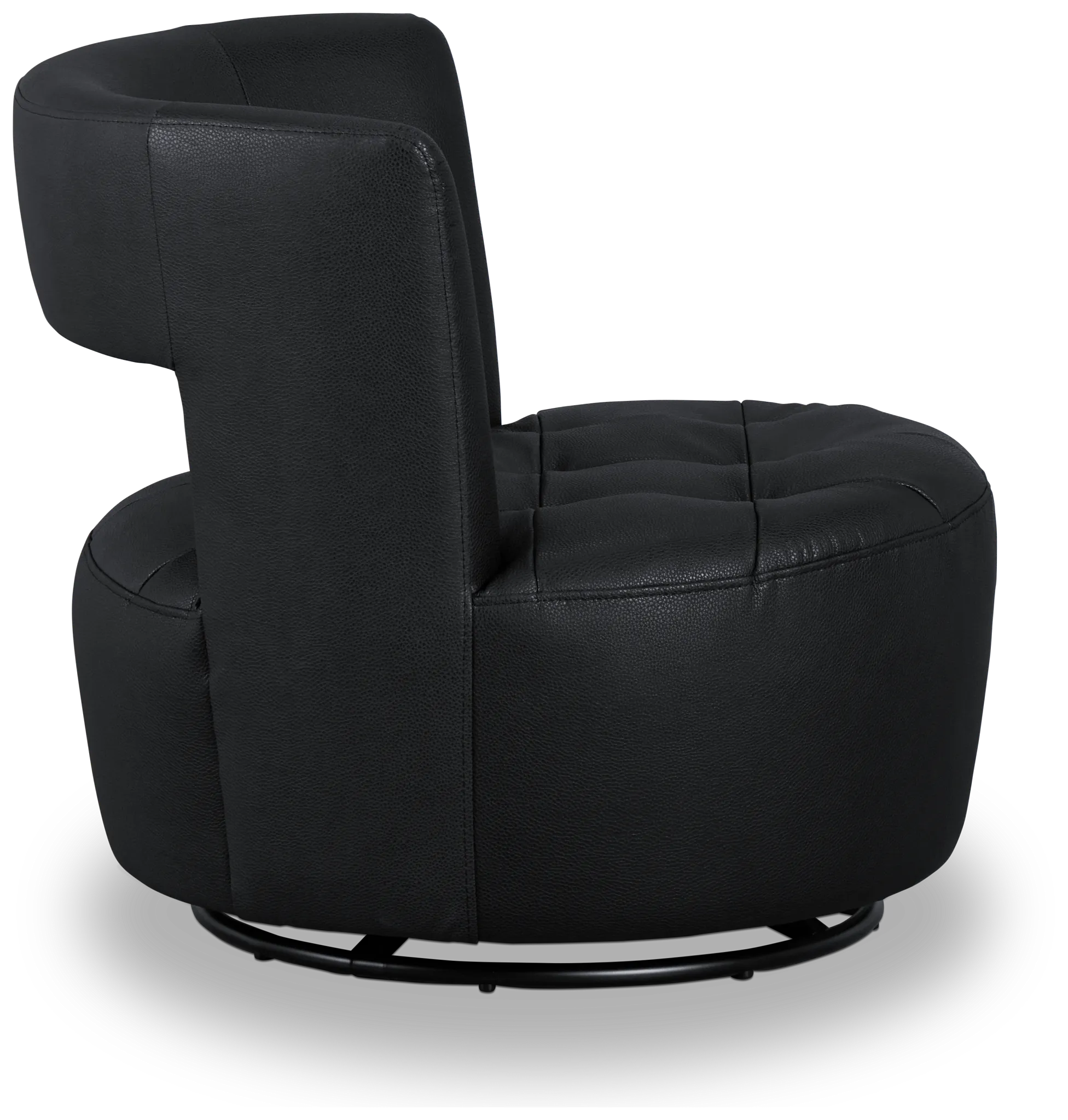 Zion Black Micro Swivel Accent Chair