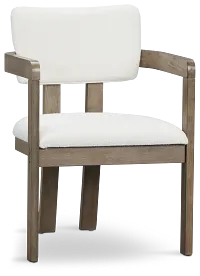 Alden Gray Round Upholstered Arm Chair