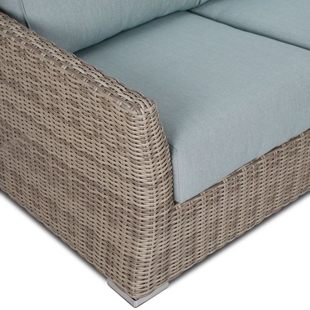 Raleigh Teal Woven Loveseat