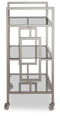 Ezra Silver Chrome Bar Cart