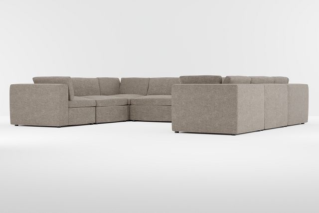 Destin Elite Brown Fabric 8-piece Modular Sectional