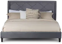 Collin Dark Gray Velvet Platform Bed