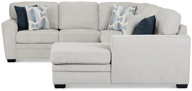Everly Gray Fabric Medium Right Chaise Storage Sectional