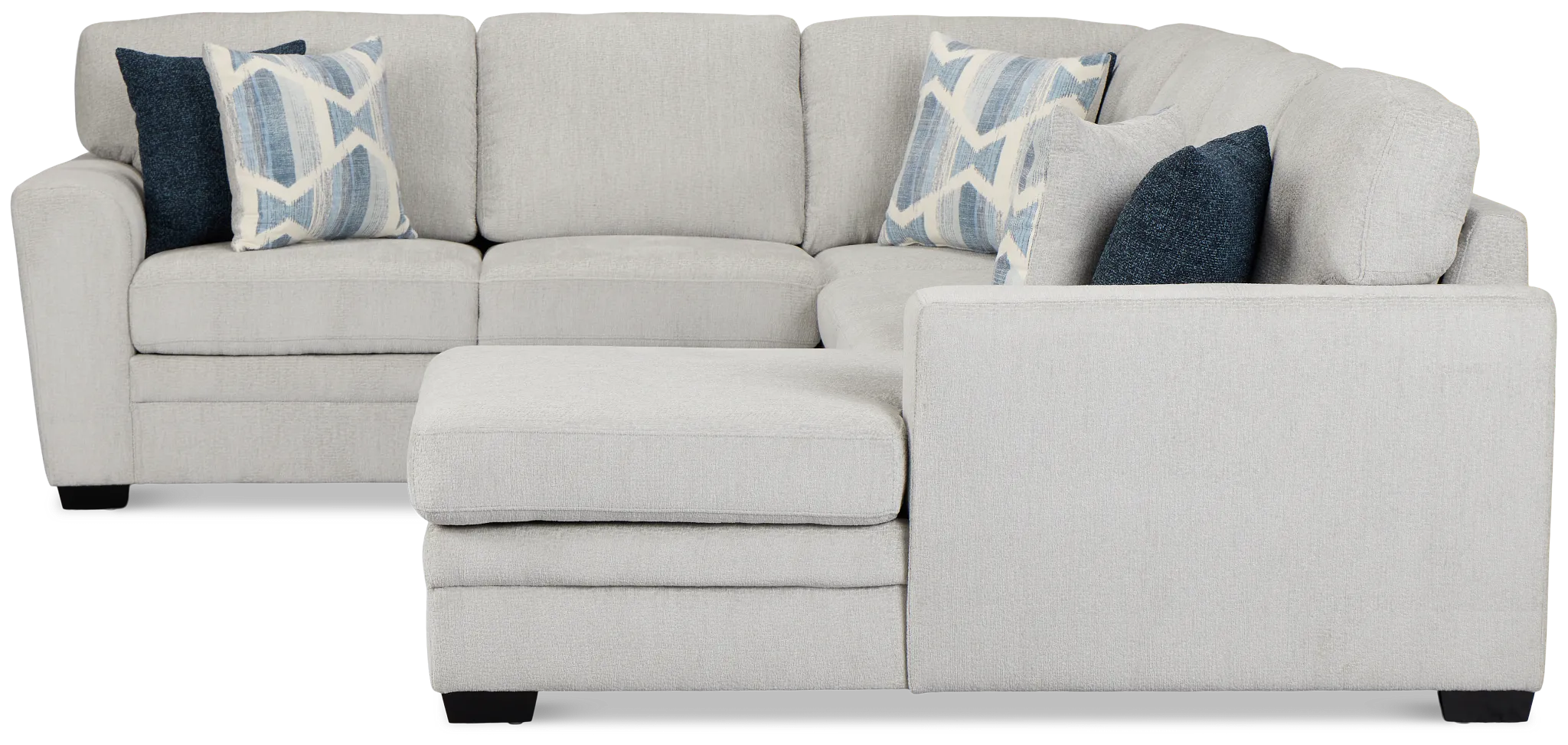 Everly Gray Fabric Medium Right Chaise Storage Sectional