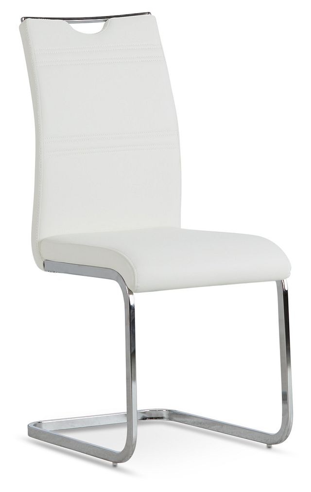 Treviso White Upholstered Side Chair (1)