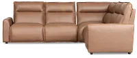 Edison Dark Brown Leather/vinyl Small Dual Power Reclining 2-arm Sectional
