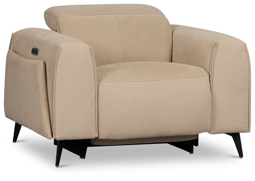 Reyna Beige Micro Power Recliner Reyna Beige Micro Power Recliner