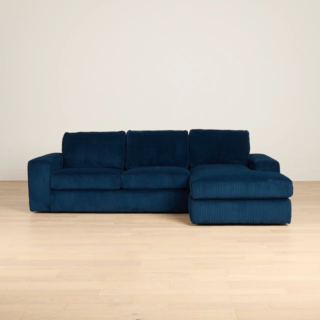 Charlie Dark Blue Fabric Right Chaise Sectional