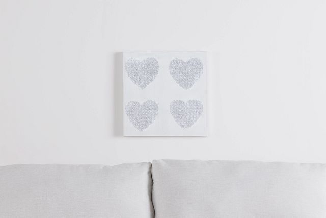 Heart Silver Canvas Wall Art