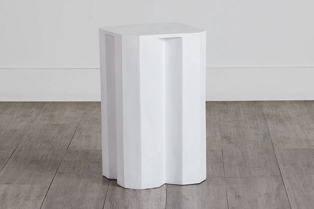 Sven White Wood Accent Table