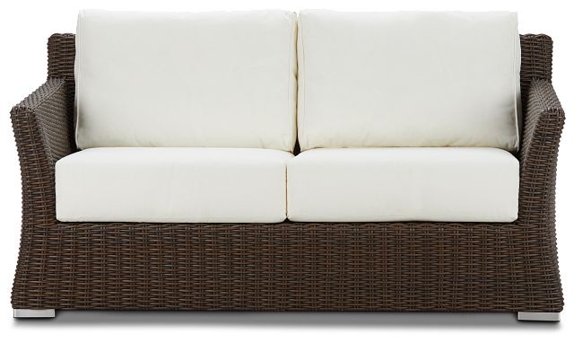 Southport White Woven Loveseat