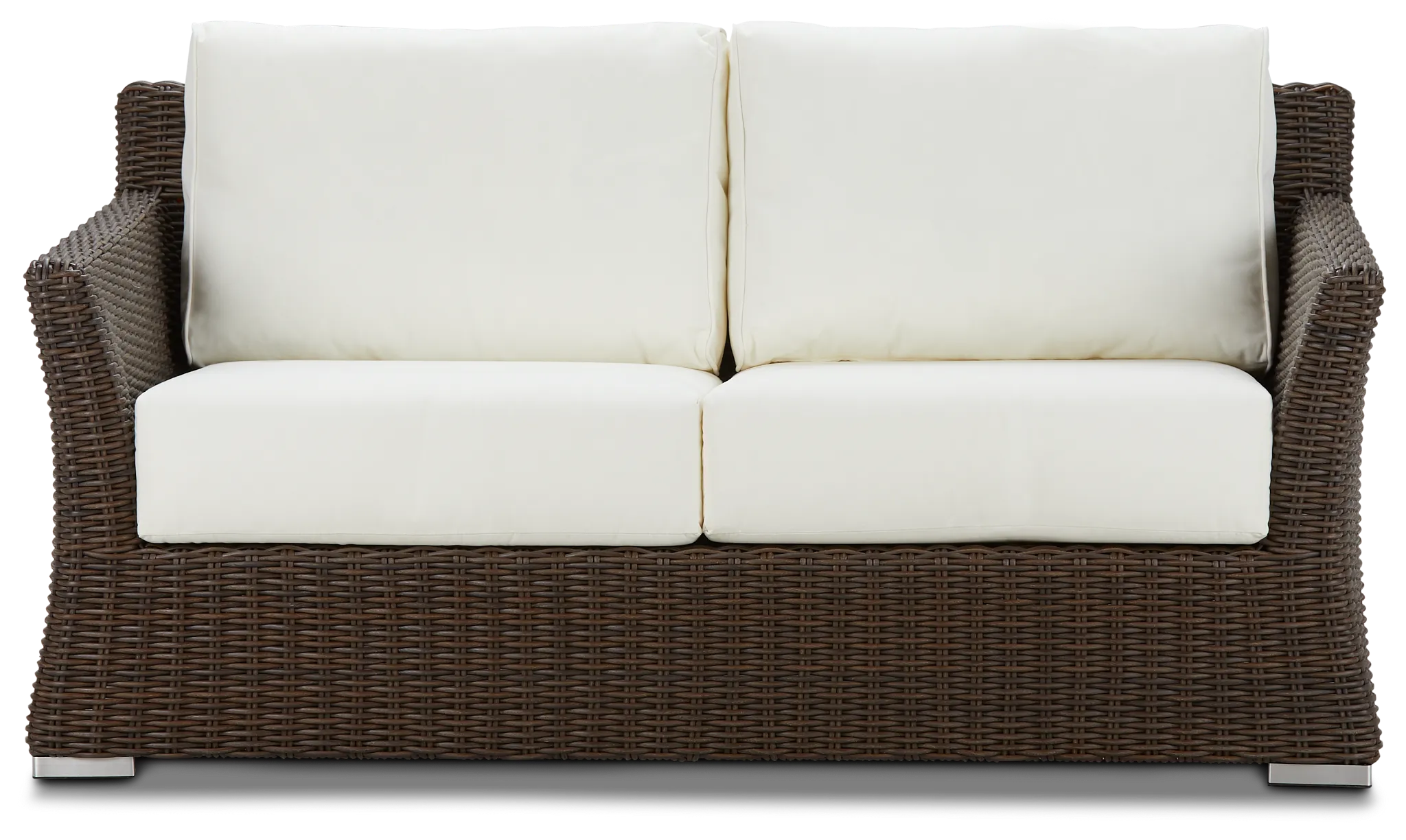 Southport White Woven Loveseat