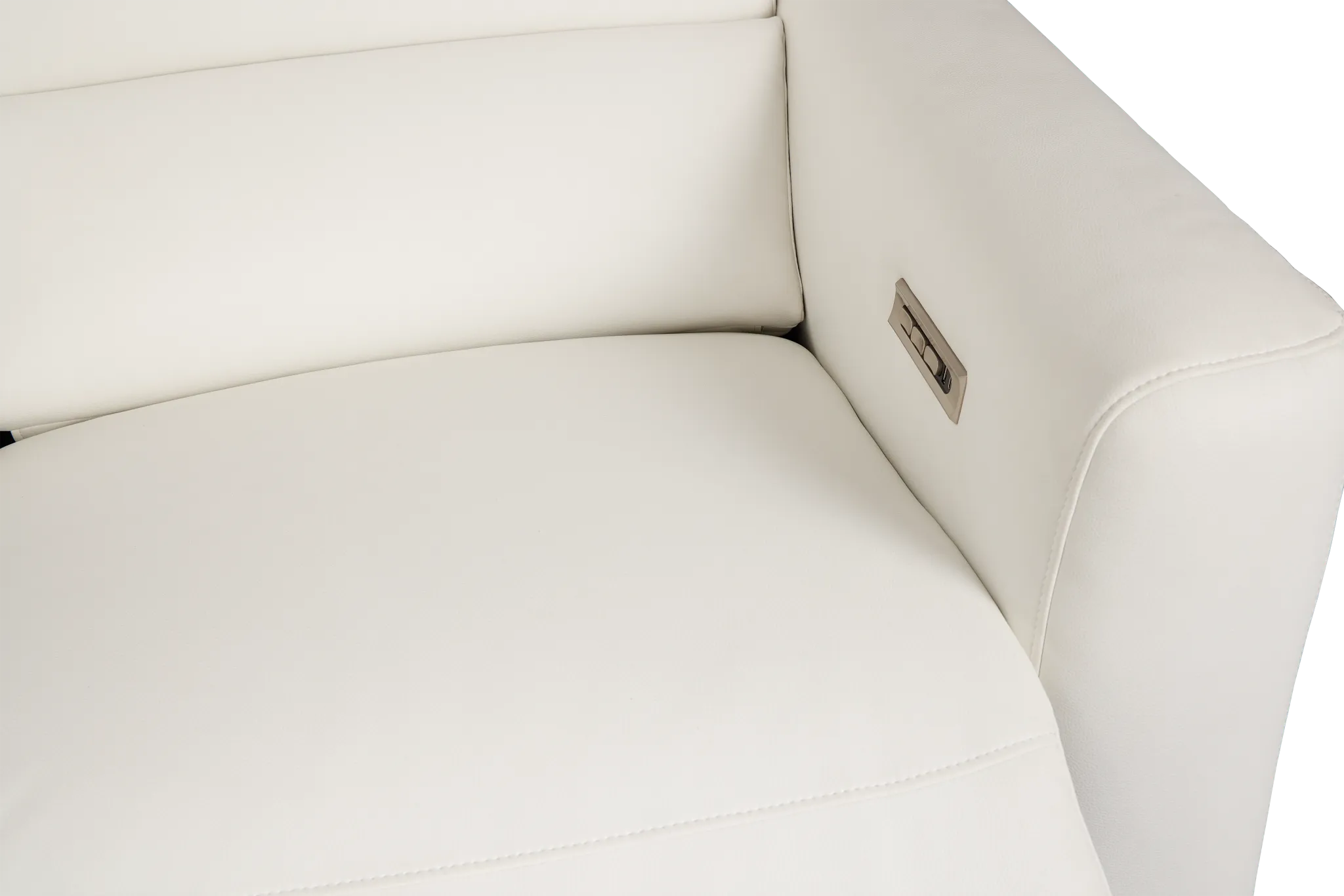 Melody White Micro Large Triple Power Reclining Two-arm Sectional