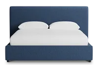 Grayton Revenue Dark Blue 44" Upholstered Platform Bed