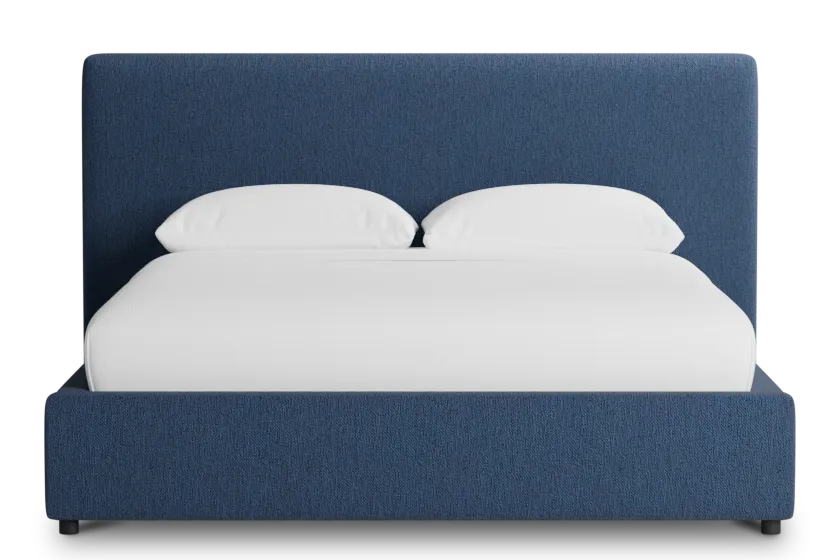 Grayton Revenue Dark Blue 44" Upholstered Platform Bed