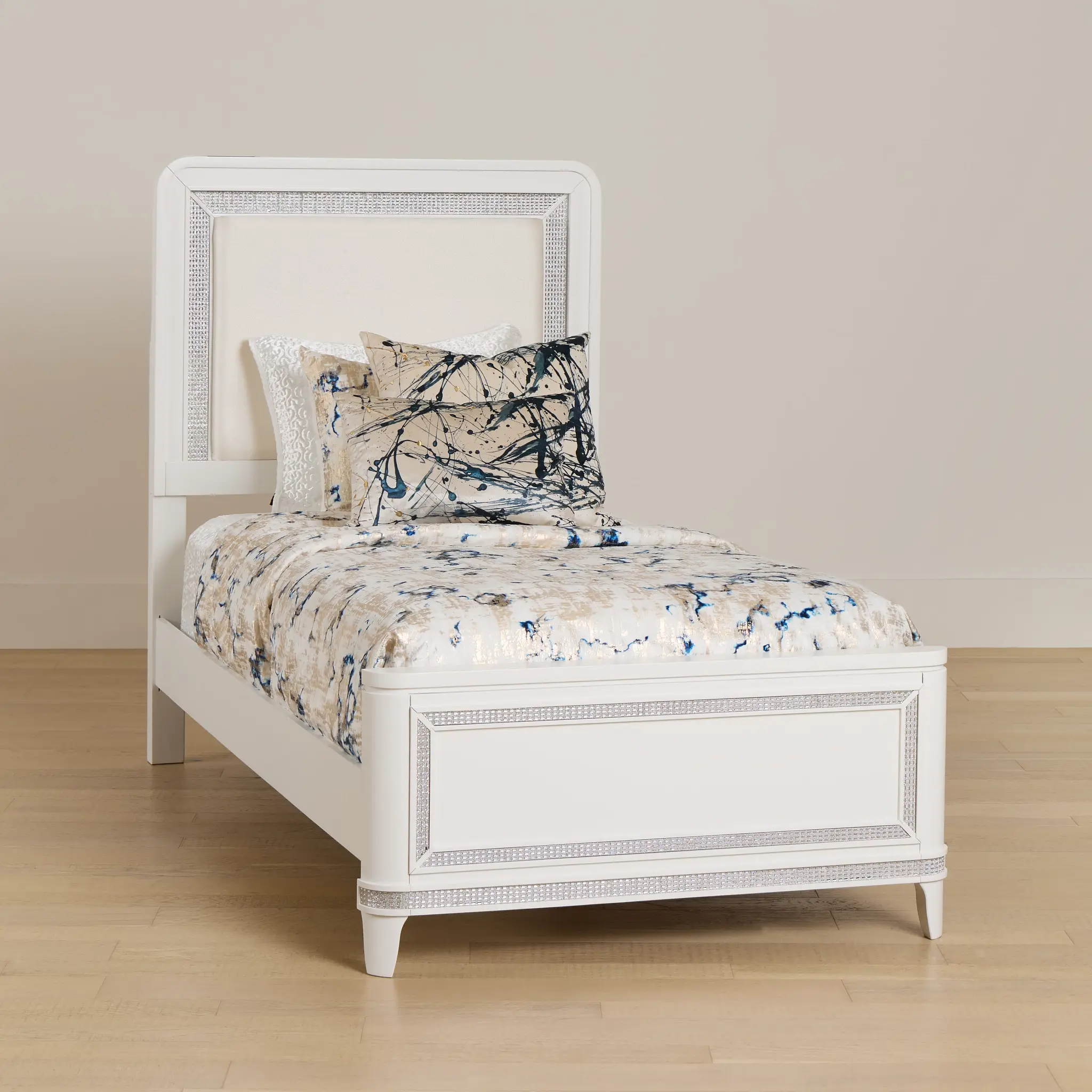 Milan White Uph Panel Bed Milan White Uph Panel Bed