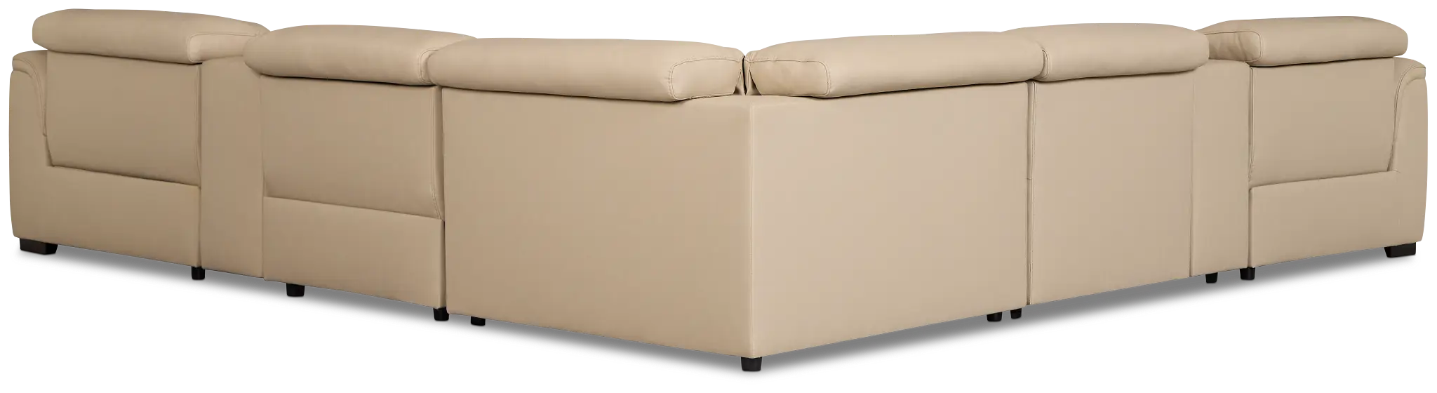 Flexsteel Brodie Taupe Lthr/vinyl Large Triple Power Reclining Two-arm Sectional Flexsteel Brodie Taupe Lthr/vinyl Large Triple Power Reclining Two-arm Sectional