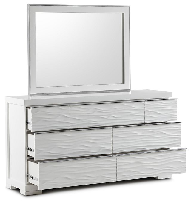 Ocean Drive White Dresser & Mirror