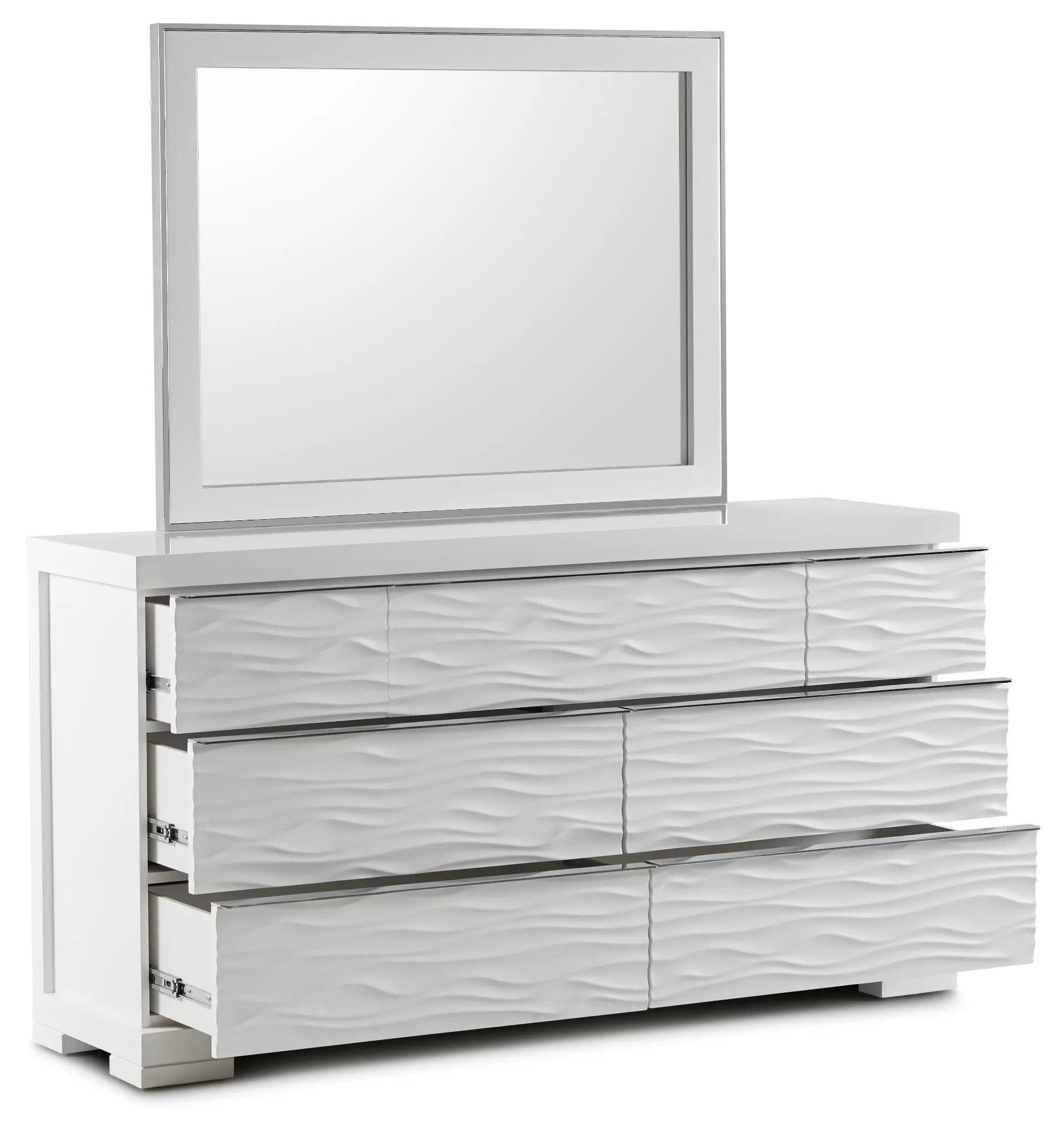 Ocean Drive White Dresser & Mirror Ocean Drive White Dresser & Mirror