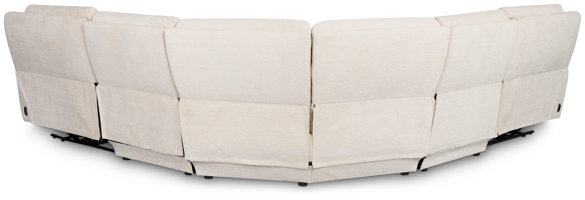 Bennett Light Beige Fabric Small Two-arm Power Reclining Sectional