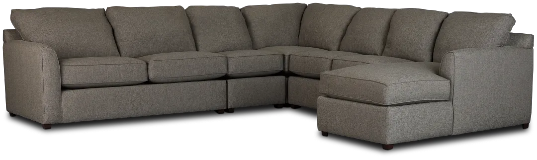 Asheville Brown Cool Mfoam Right Chaise Memory Foam Sleeper Sectional