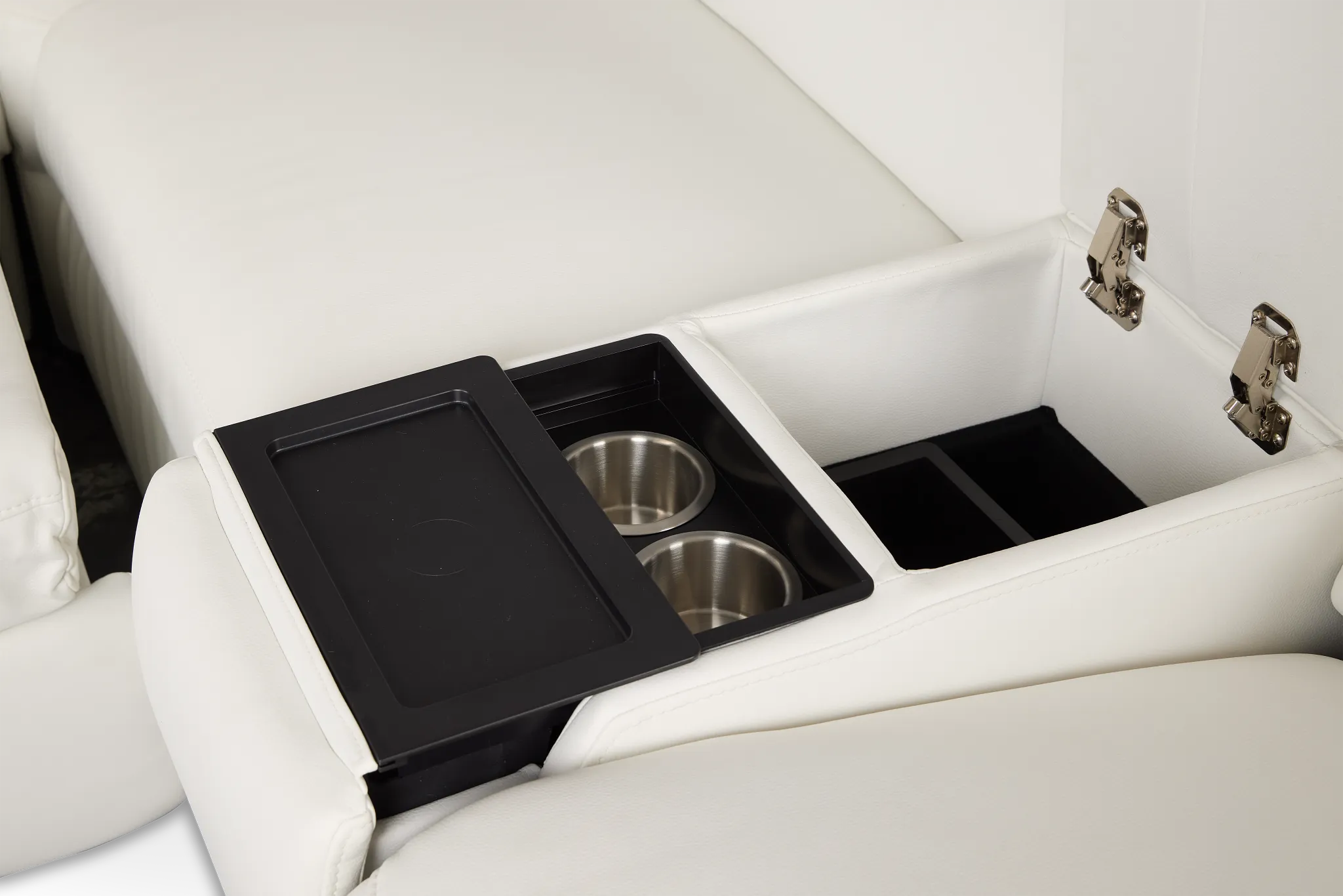 Melody White Storage Medium Left Power Reclining Chaise Sleeper Sect