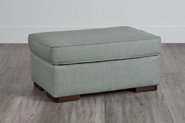 Austin Green Fabric Ottoman