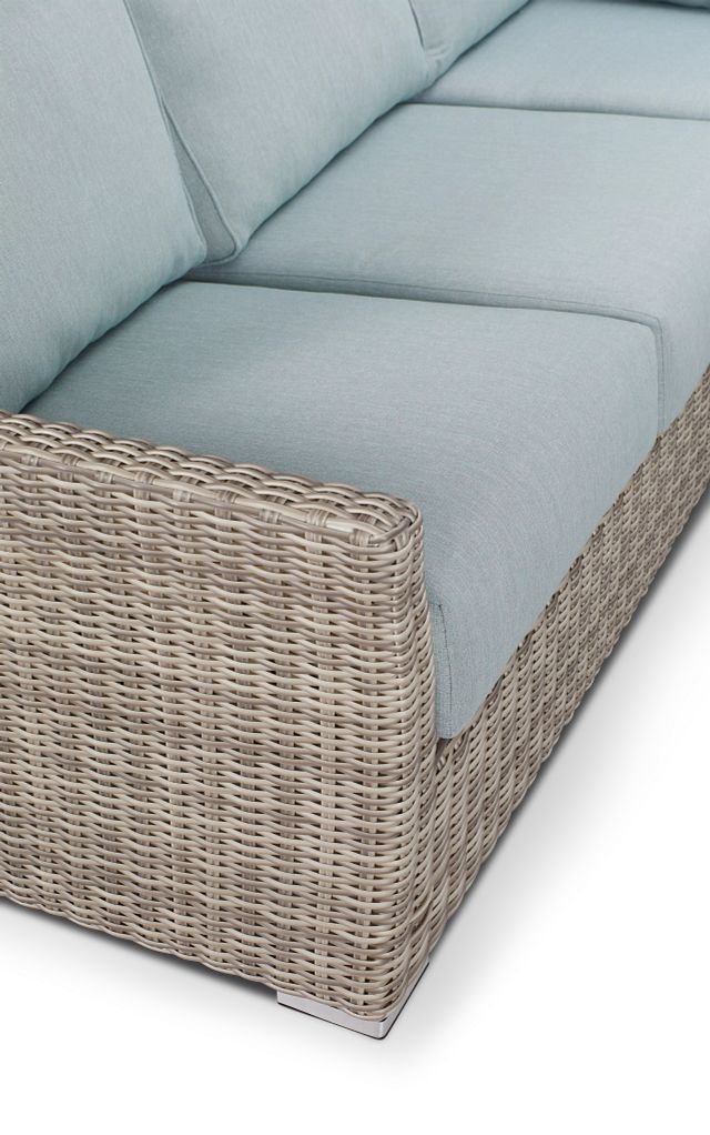 Raleigh Teal Woven Small Two-arm Sectional (3)