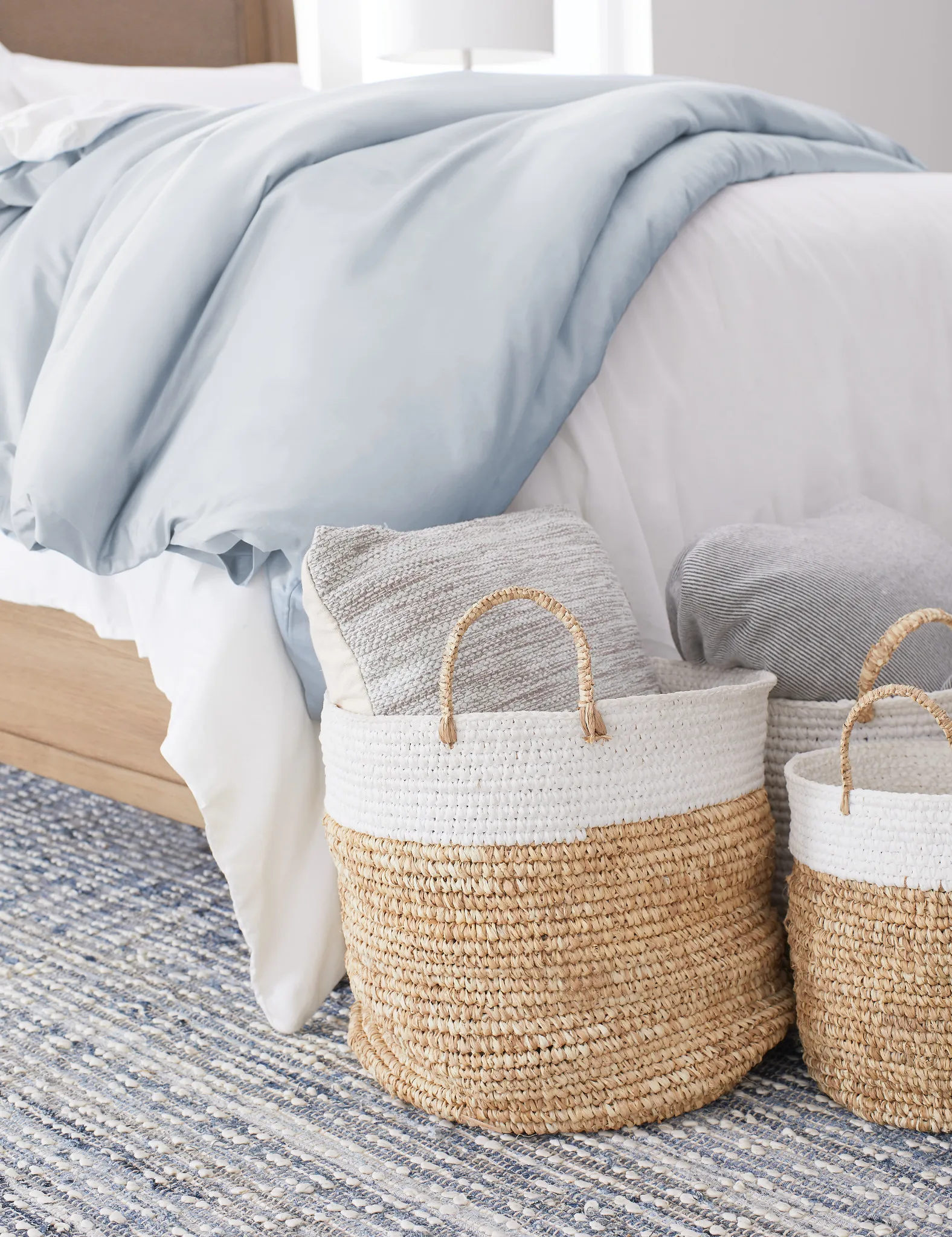Rest & Renew Cotton Sateen Light Blue 300 THREAD Duvet Set