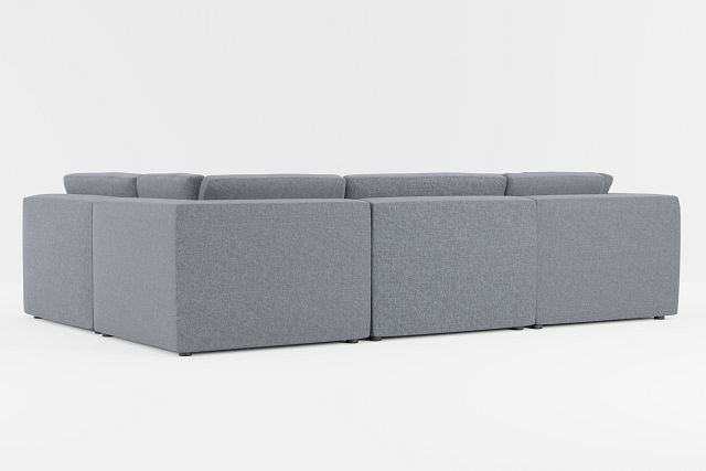 Destin Elevation Gray Fabric 6-piece Pit Sectional