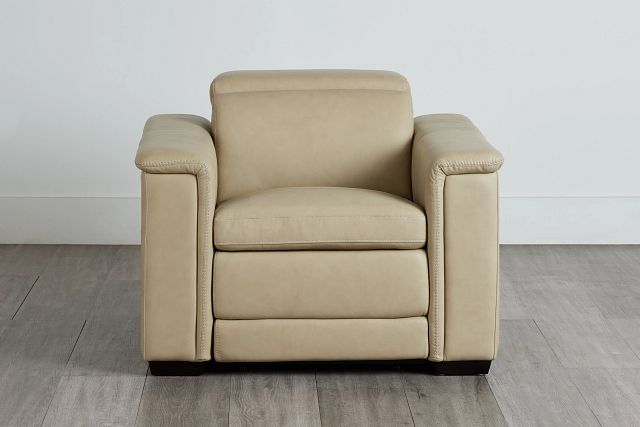 Ainsley Beige Leather Power Recliner