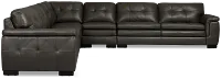 Braden Dark Gray Leather Large Two-arm Sectional