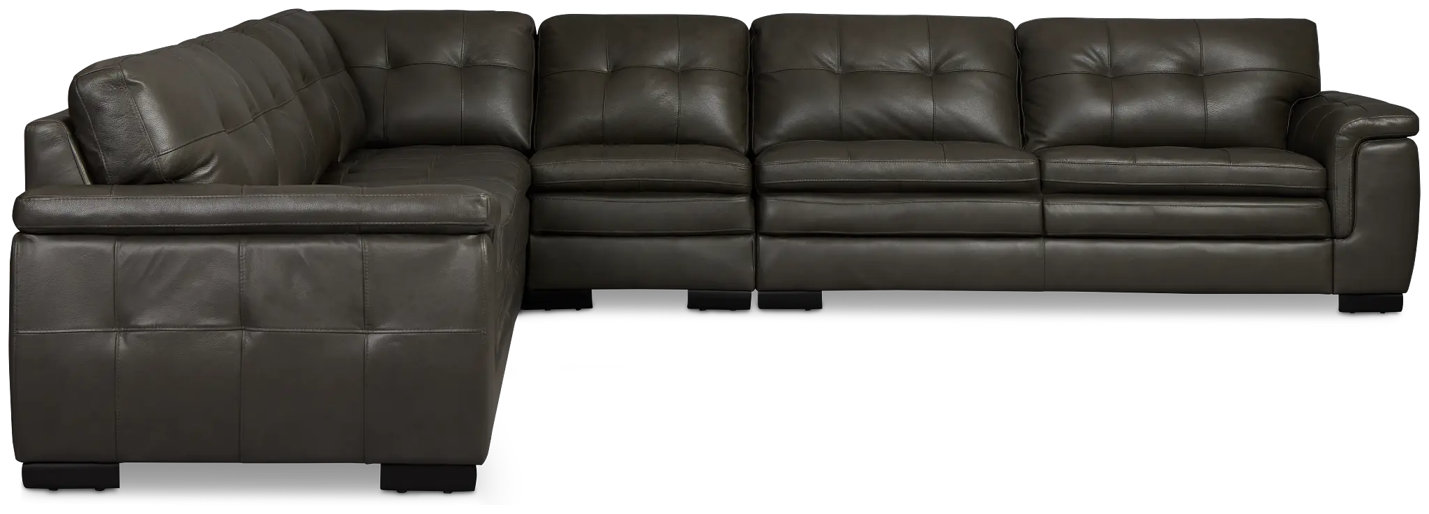 Braden Dark Gray Leather Large Two-arm Sectional Braden Dark Gray Leather Large Two-arm Sectional