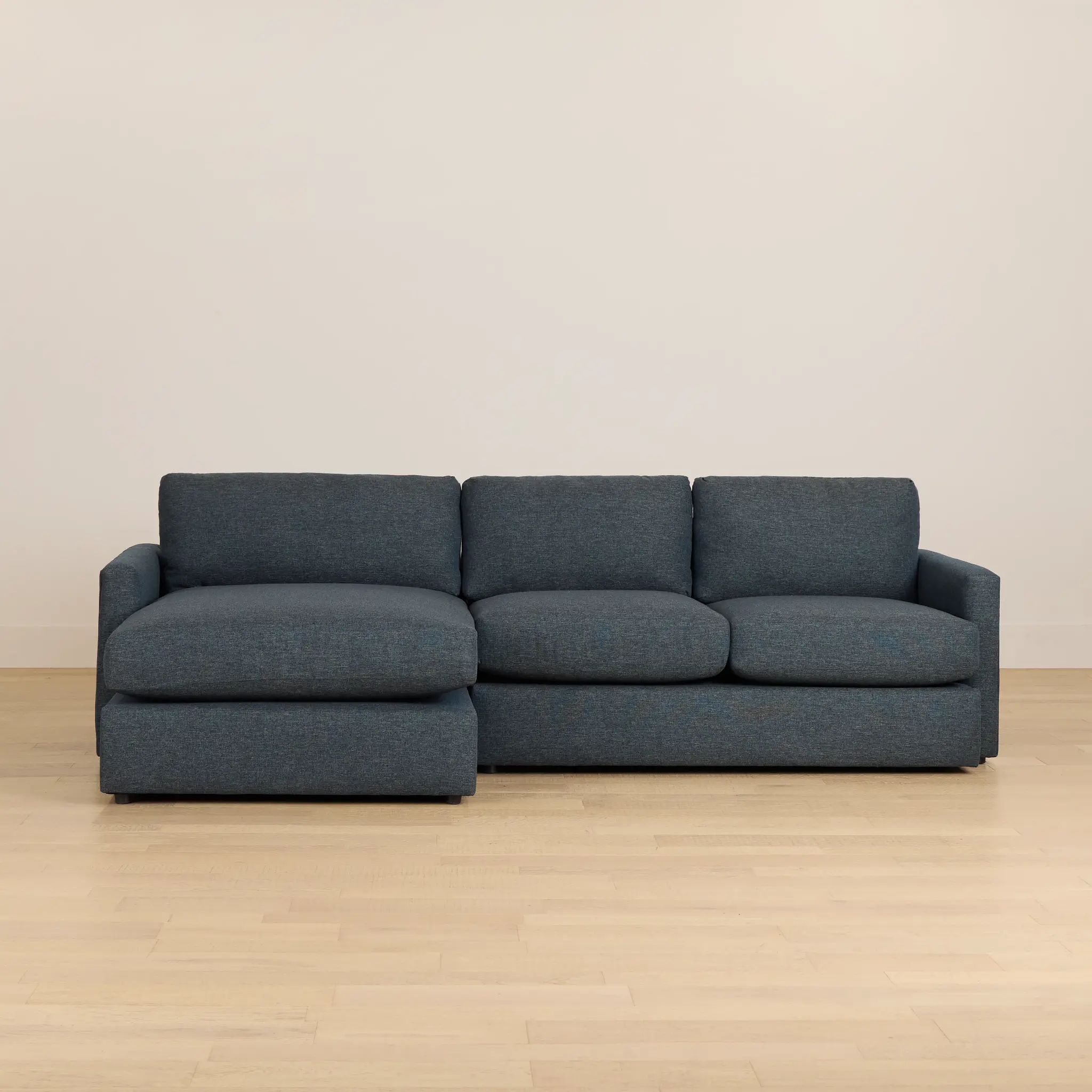 Noah Dark Blue Fabric Small Left Chaise Sectional Noah Dark Blue Fabric Small Left Chaise Sectional