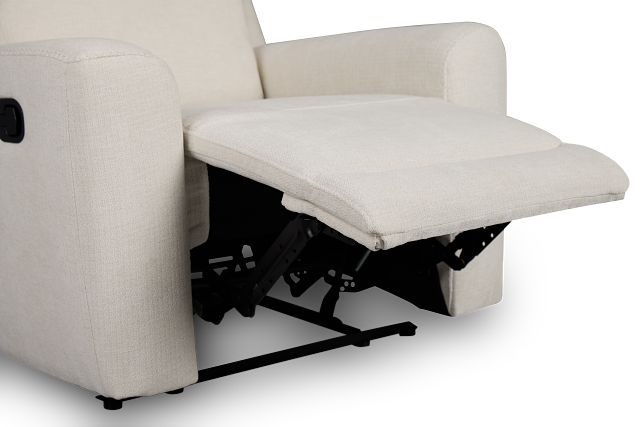 Dean White Fabric Recliner