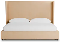 Captiva Merino Taupe 60" Upholstered Shelter Bed