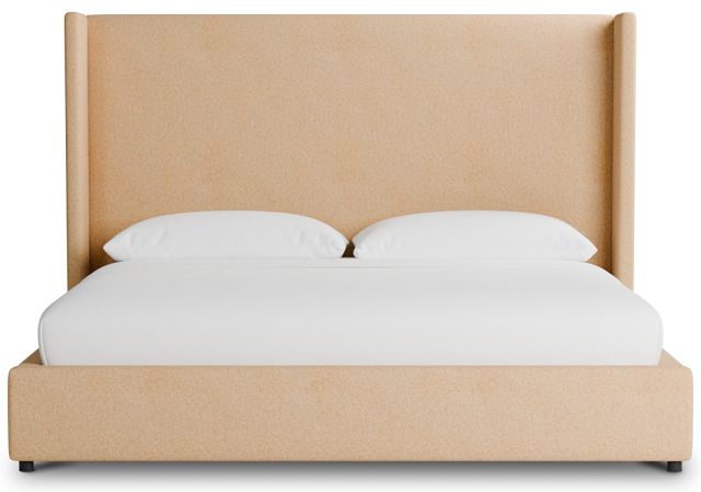 Captiva Merino Taupe 60" Upholstered Shelter Bed