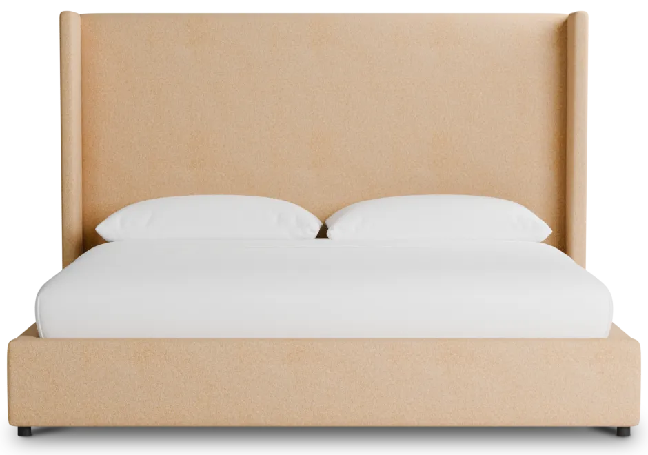 Captiva Merino Taupe 60" Upholstered Shelter Bed