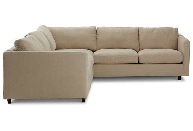 Simone Beige Fabric Small Two-arm Sectional