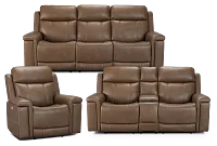 Jayden Brown Micro Power Reclining Living Room