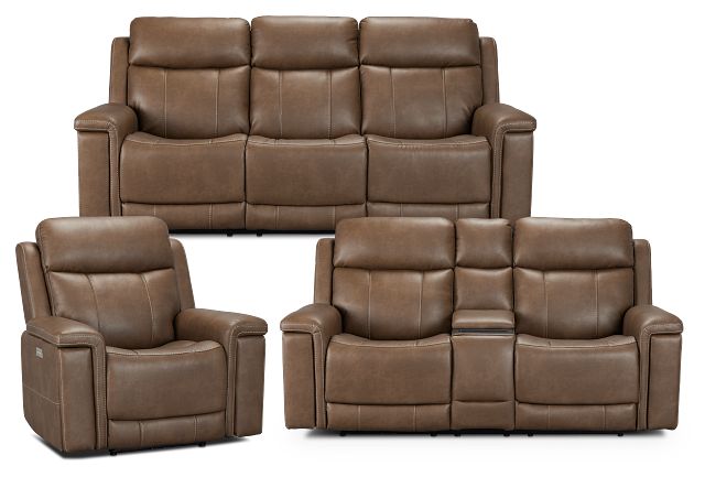 Jayden Brown Micro Power Reclining Living Room