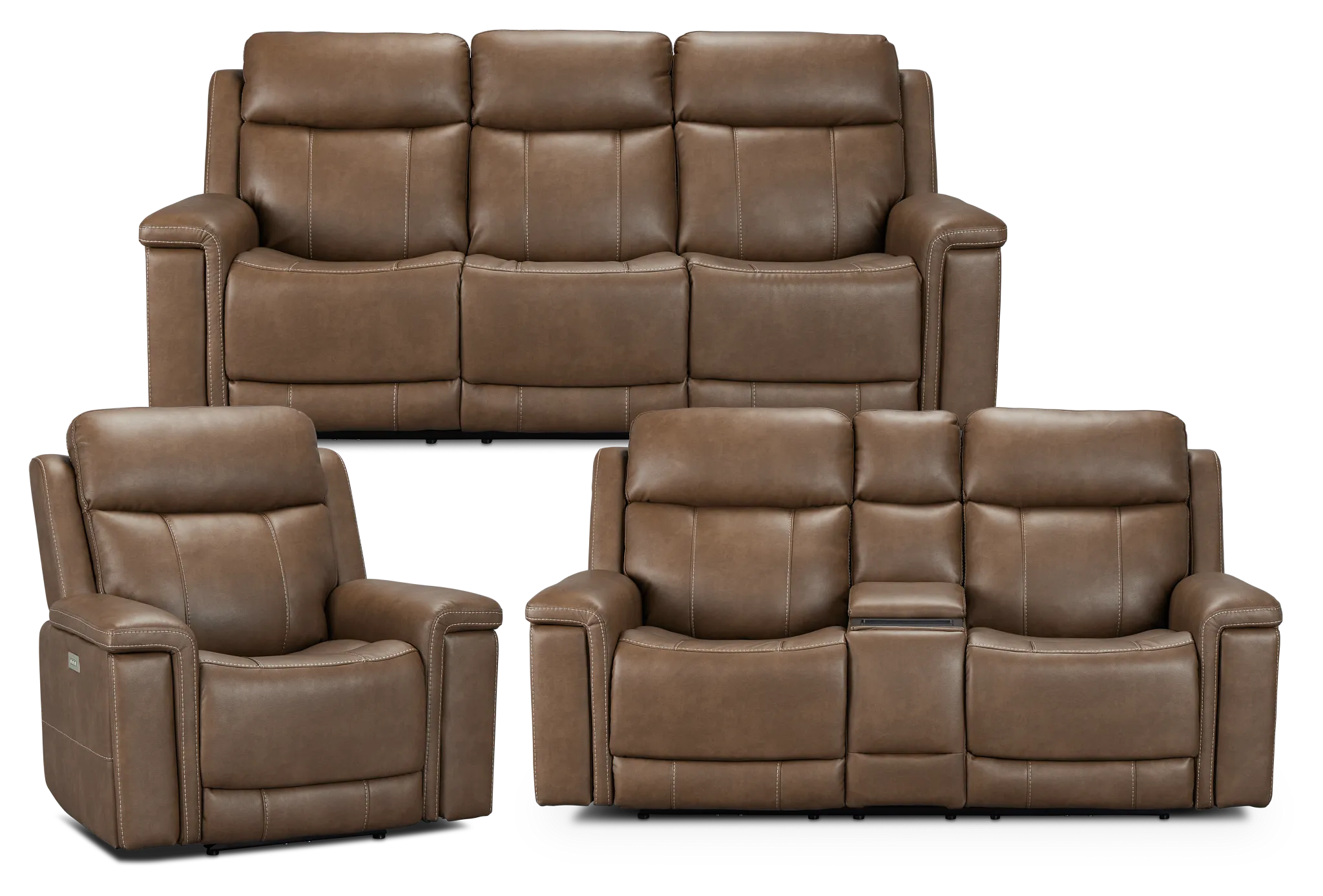 Jayden Brown Micro Power Reclining Living Room