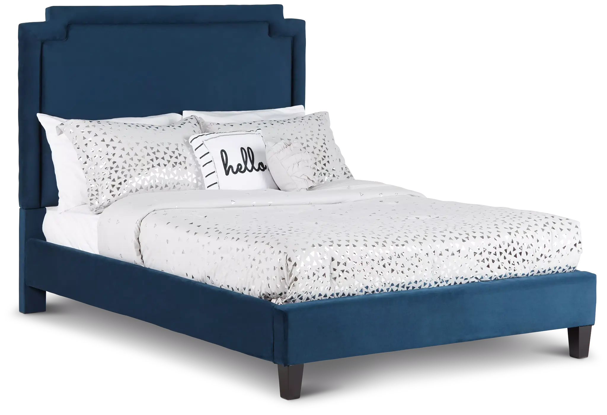 Whitney Dark Blue Uph Platform Bed Whitney Dark Blue Uph Platform Bed